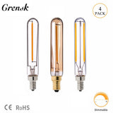 T20 Mini Tube Edison LED Filament Bulbs E14 1W 2W Dimmable, 4 Pack - Hans Lumiere
