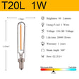 T20 Mini Tube Edison LED Filament Bulbs E14 1W 2W Dimmable, 4 Pack - Hans Lumiere