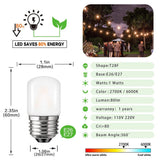 T28 Frosted Mini Tube LED Bulb 1W 2700K Dimmable E27, 6 10 or 15 Pack - Hans Lumiere