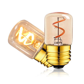 T28 Mini Tube Spiral Filament LED Bulb 1.5W 2200K Amber, E26 E27 - Hans Lumiere