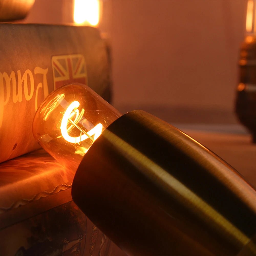 T28 Mini Tube Spiral Filament LED Bulb 1.5W 2200K Amber, E26 E27 - Hans Lumiere