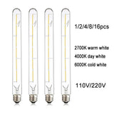 T30 Long Tube Edison LED Filament Bulb 30cm 6W, E26 E27, 2700K 4000K 6000K - Hans Lumiere