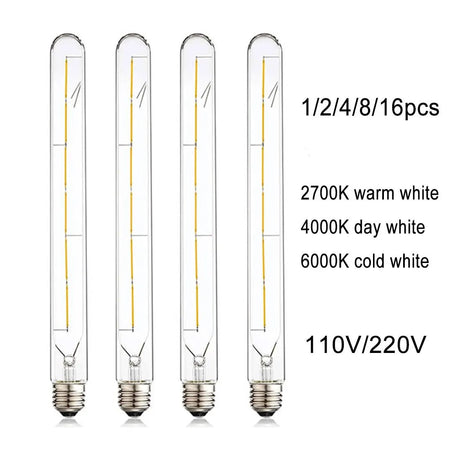 T30 Long Tube Edison LED Filament Bulb 30cm 6W, E26 E27, 2700K 4000K 6000K - Hans Lumiere