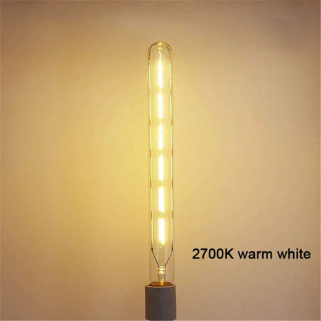 T30 Long Tube Edison LED Filament Bulb 30cm 6W, E26 E27, 2700K 4000K 6000K - Hans Lumiere