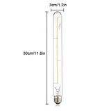 T30 Long Tube Edison LED Filament Bulb 30cm 6W, E26 E27, 2700K 4000K 6000K - Hans Lumiere