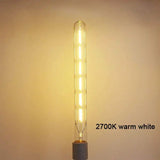T30 Long Tube Edison LED Filament Bulb 30cm 6W, E26 E27, 2700K 4000K 6000K - Hans Lumiere