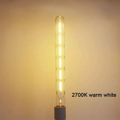 T30 Long Tube Edison LED Filament Bulb 30cm 6W, E26 E27, 2700K 4000K 6000K - Hans Lumiere