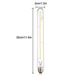 T30 Long Tube Edison LED Filament Bulb 30cm 6W, E26 E27, 2700K 4000K 6000K - Hans Lumiere