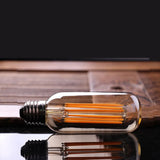 T45 Gold Tint Long Tube Edison LED Bulb 6W 2200K Dimmable, E26 E27 - Hans Lumiere
