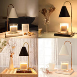 Table Wooden Base Candle Warmer Lamp - Hans Lumiere
