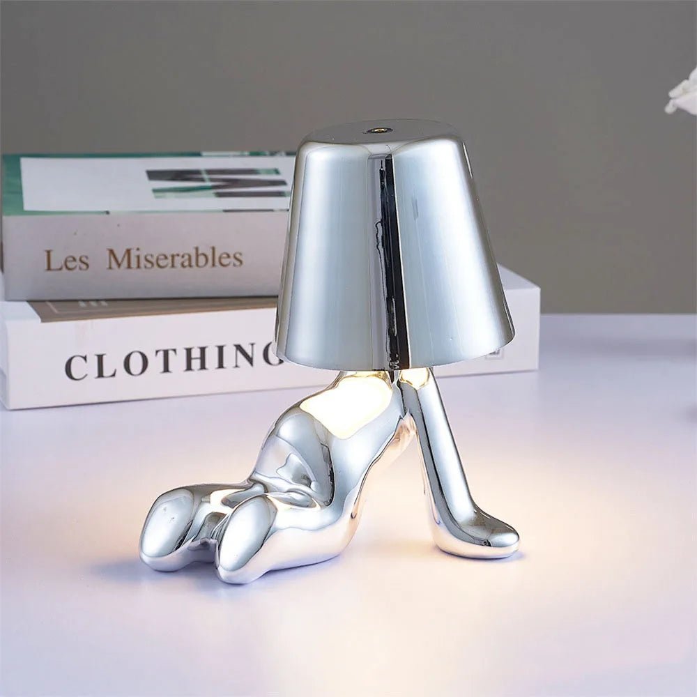 Thinkers Lamp Italian Little Golden Man Night Lights - Hans Lumiere