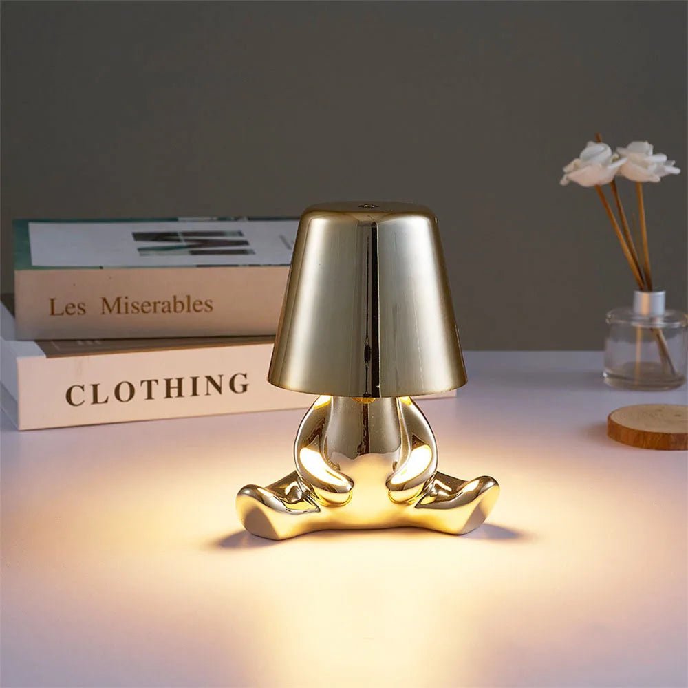 Thinkers Lamp Italian Little Golden Man Night Lights - Hans Lumiere
