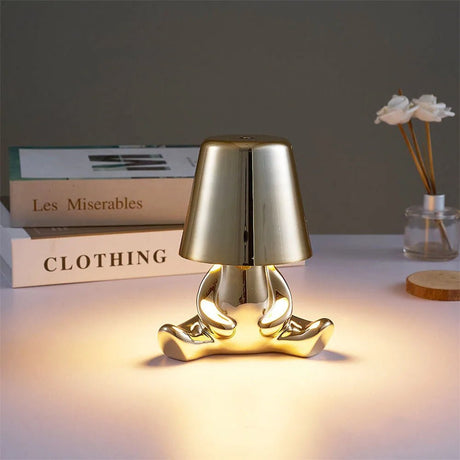 Thinkers Lamp Italian Little Golden Man Night Lights - Hans Lumiere