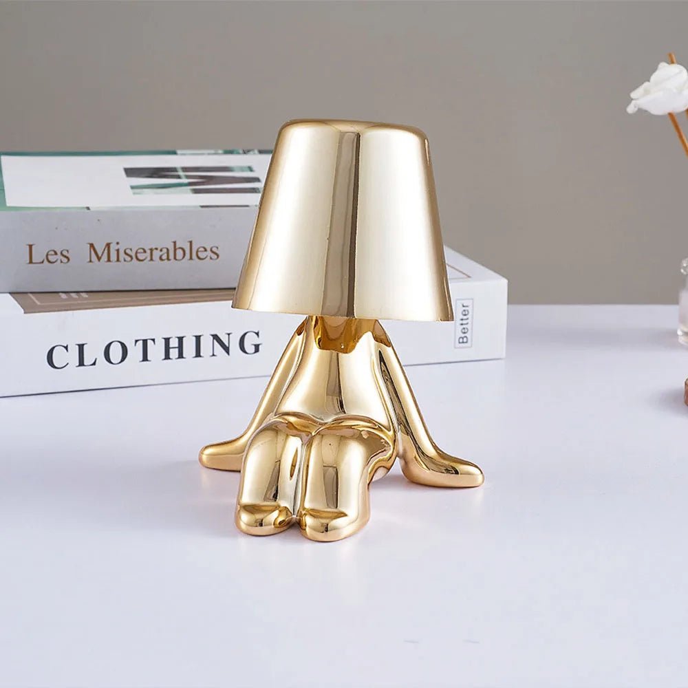 Thinkers Lamp Italian Little Golden Man Night Lights - Hans Lumiere