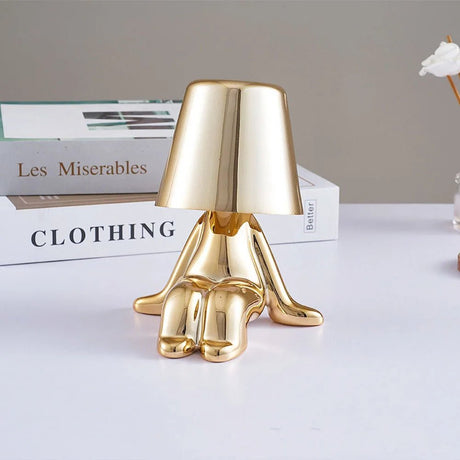 Thinkers Lamp Italian Little Golden Man Night Lights - Hans Lumiere