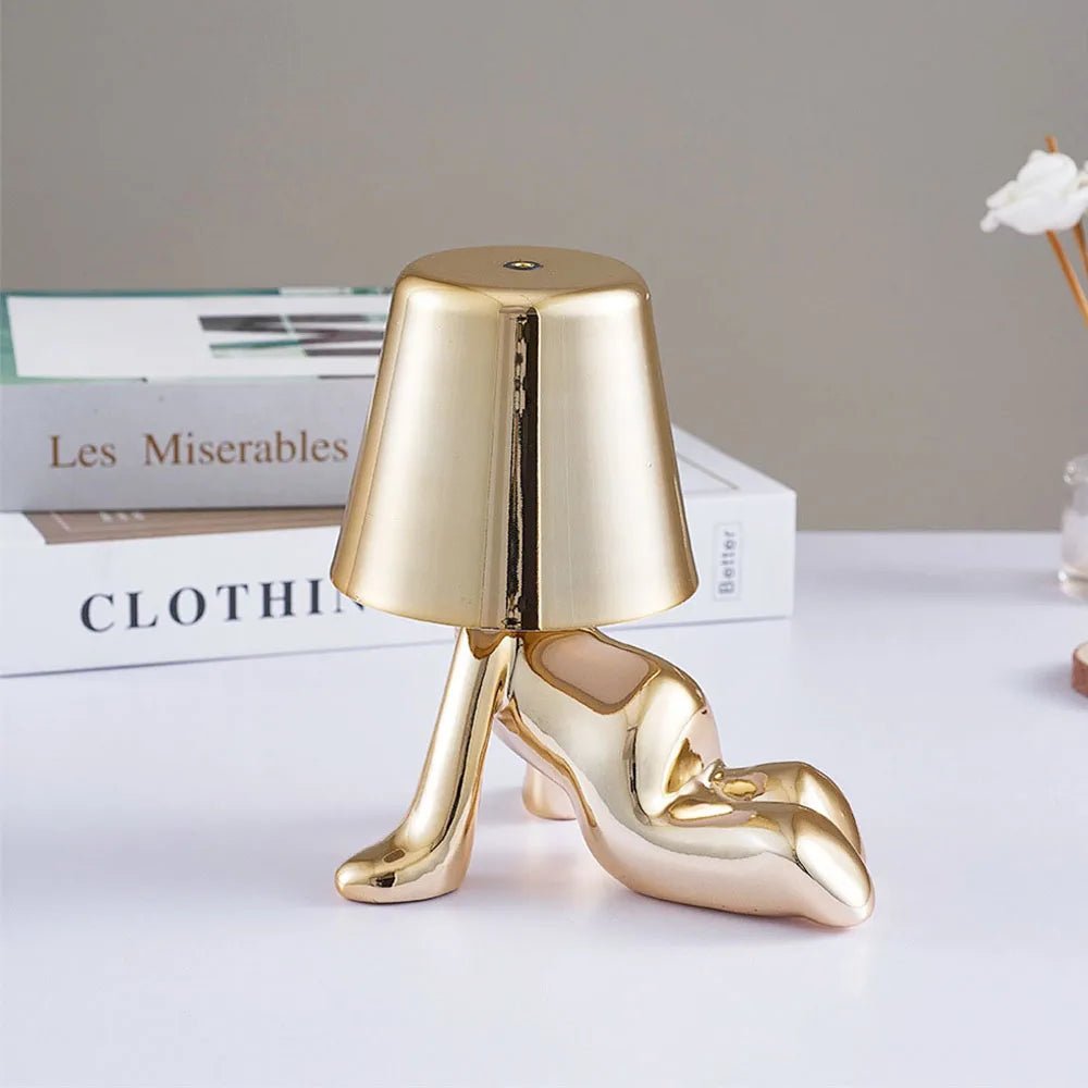 Thinkers Lamp Italian Little Golden Man Night Lights - Hans Lumiere