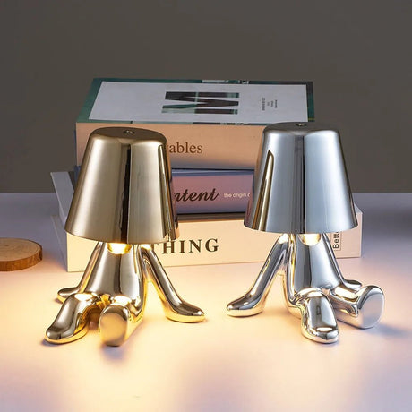 Thinkers Lamp Italian Little Golden Man Night Lights - Hans Lumiere