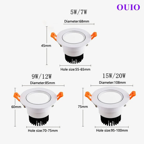 Tricolor Changeable Anti Glare Recessed LED Downlights - Hans Lumiere