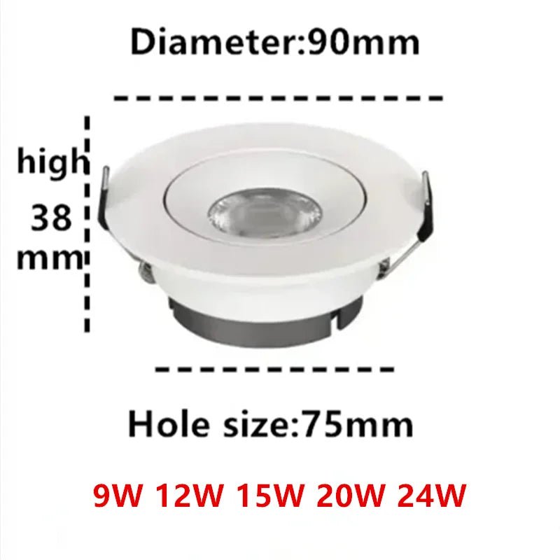 Tricolor Ultra - thin Embedded LED Ceiling Lamp Spotlight - Hans Lumiere