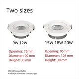 Tricolor Ultra - thin Embedded LED Ceiling Lamp Spotlight - Hans Lumiere
