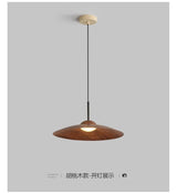 UFO Wood-Grain Dimmable LED Pendant Light - Hans Lumiere
