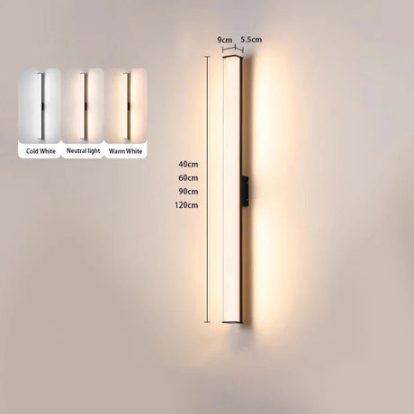 Ultra Bright Outdoor Waterproof Long Strip LED Wall Lamp - Hans Lumiere