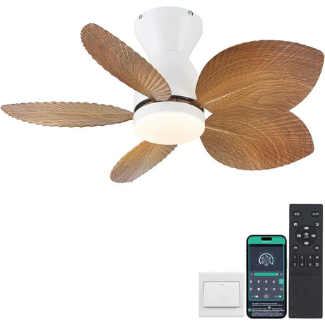 US 30 Inch Ceiling Fans Light With Remote/APP Control - Hans Lumiere