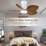 US 30 Inch Ceiling Fans Light With Remote/APP Control - Hans Lumiere