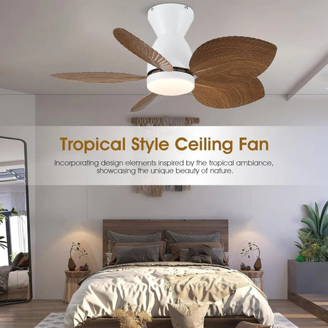 US 30 Inch Ceiling Fans Light With Remote/APP Control - Hans Lumiere