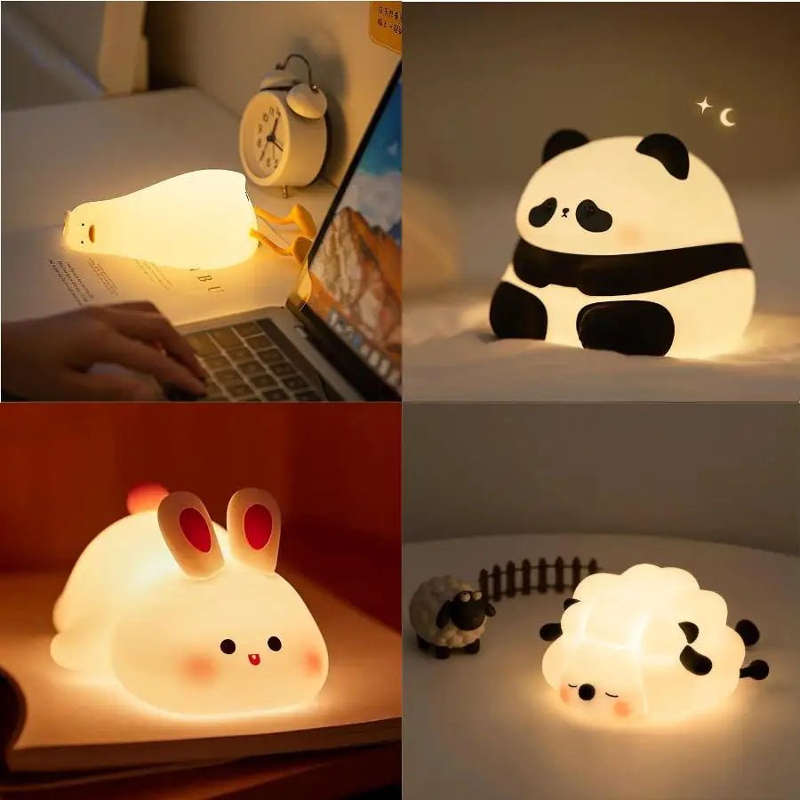 USB Rechargeable Cute Animal Pig / Rabbit LED Night Lights - Hans Lumiere