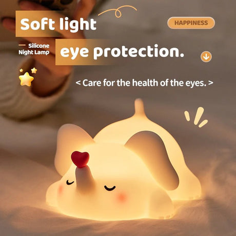 USB Rechargeable Cute Animal Pig / Rabbit LED Night Lights - Hans Lumiere