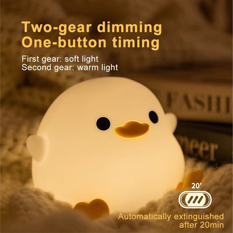 USB Rechargeable Duck Silicone Night Light With Timer - Hans Lumiere