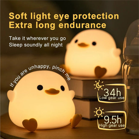 USB Rechargeable Duck Silicone Night Light With Timer - Hans Lumiere