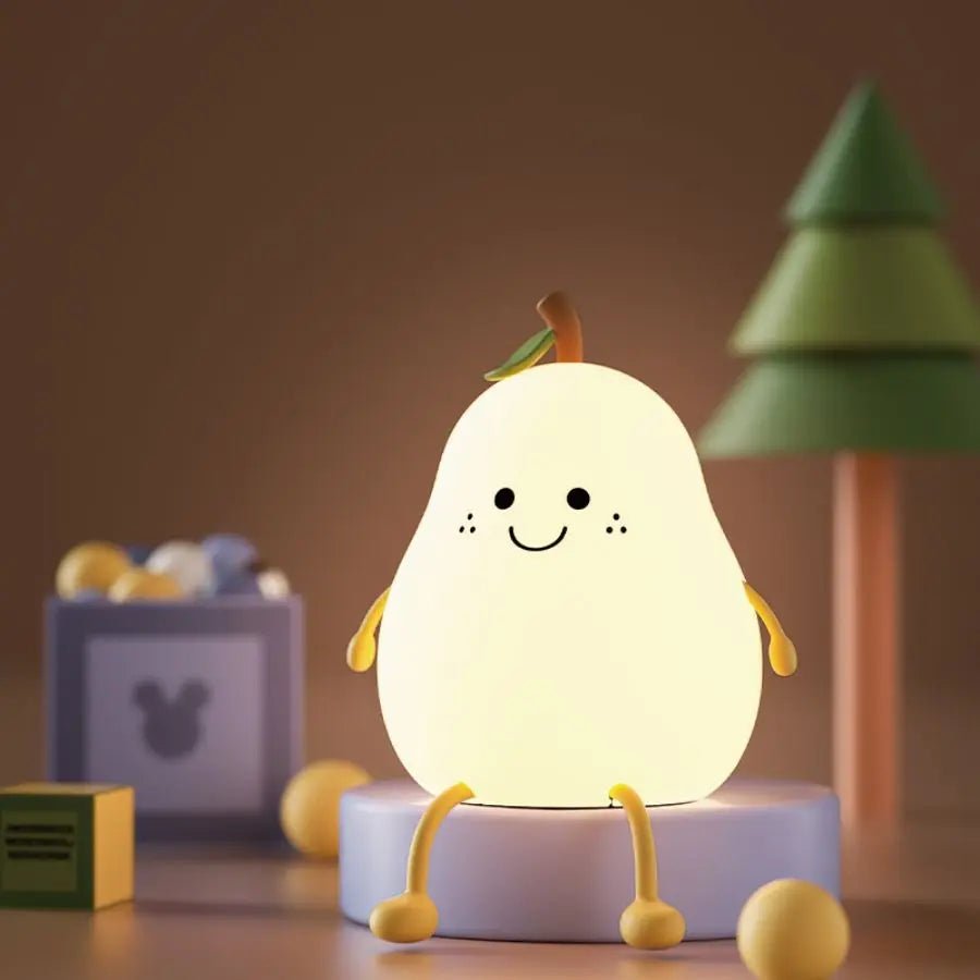 USB Rechargeable LED Pear Fruit Silicone Night Light 7 Colors Dimming - Hans Lumiere