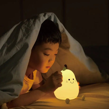 USB Rechargeable LED Pear Fruit Silicone Night Light 7 Colors Dimming - Hans Lumiere