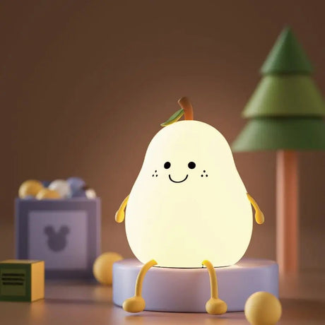 USB Rechargeable LED Pear Fruit Silicone Night Light 7 Colors Dimming - Hans Lumiere