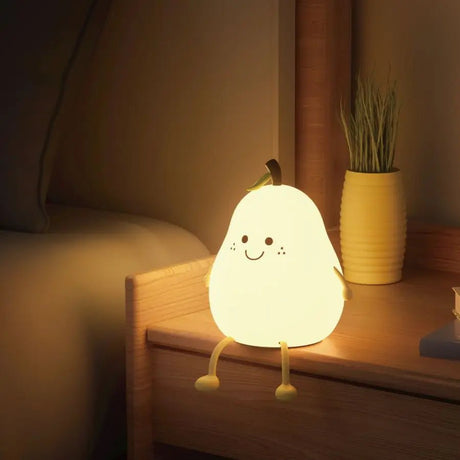 USB Rechargeable LED Pear Fruit Silicone Night Light 7 Colors Dimming - Hans Lumiere