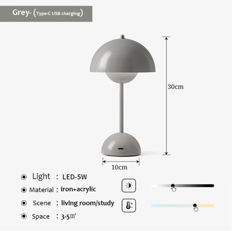 USB Rechargeable Mushroom Table Lamp - Hans Lumiere