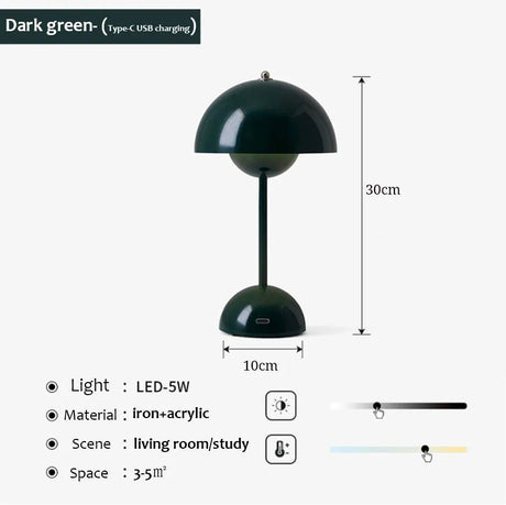 USB Rechargeable Mushroom Table Lamp - Hans Lumiere