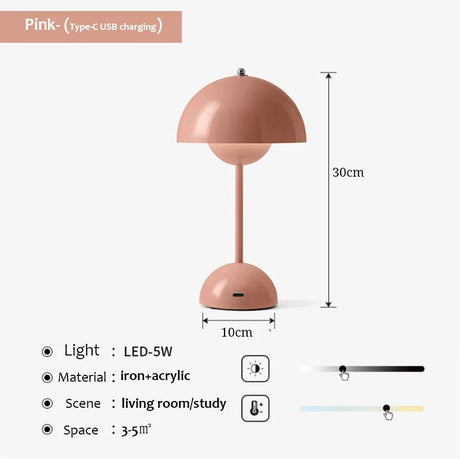 USB Rechargeable Mushroom Table Lamp - Hans Lumiere
