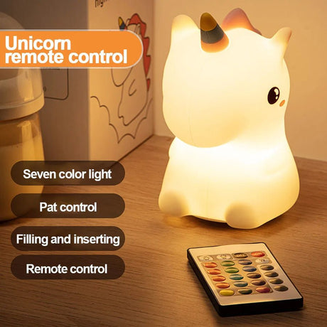 USB Rechargeable Unicorn Cute Silicone LED Night Light - Hans Lumiere