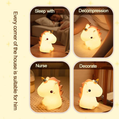 USB Rechargeable Unicorn Cute Silicone LED Night Light - Hans Lumiere