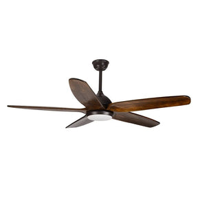 Vintage 5 Solid Wood Blade Ceiling Fan With Remote Control - Hans Lumiere
