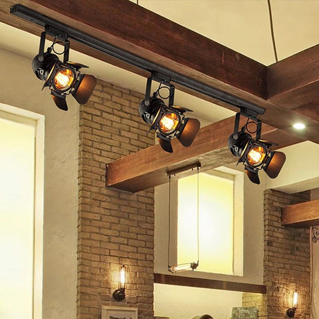Vintage Black Industrial Track Light - Hans Lumiere