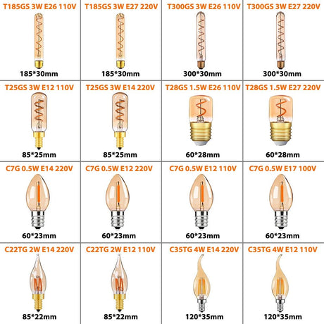 Vintage Edison LED Filament Light Bulbs - Hans Lumiere