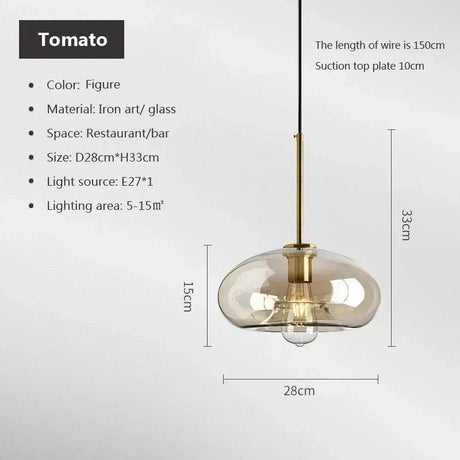 Vintage Glass Pendant Ceiling Lamp - Nordic Indoor Lighting - Hans Lumiere