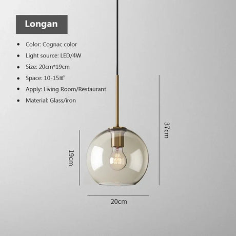 Vintage Glass Pendant Ceiling Lamp - Nordic Indoor Lighting - Hans Lumiere