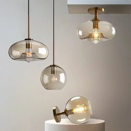 Vintage Glass Pendant Ceiling Lamp - Nordic Indoor Lighting - Hans Lumiere