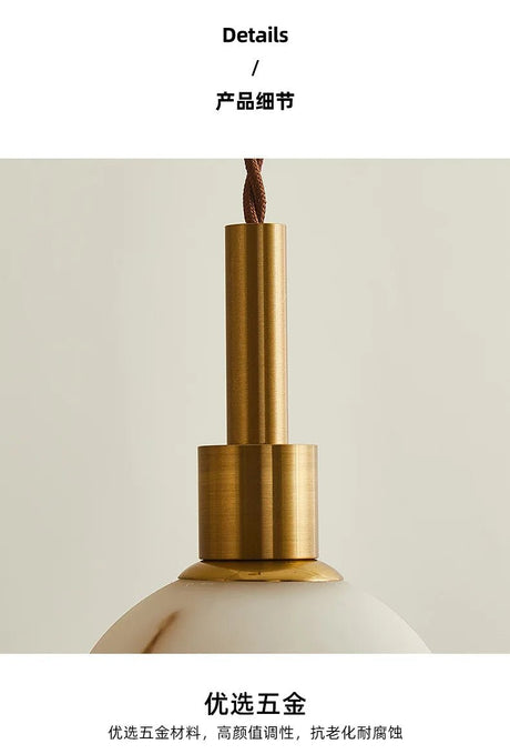 Vintage Marble & Gold Pendant Light — Bedside & Dining Fixture - Hans Lumiere