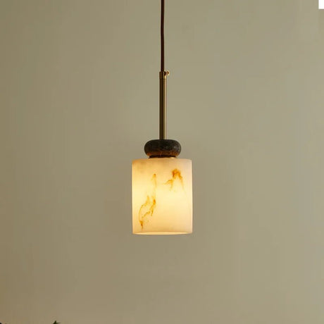 Vintage Marble & Gold Pendant Light — Bedside & Dining Fixture - Hans Lumiere